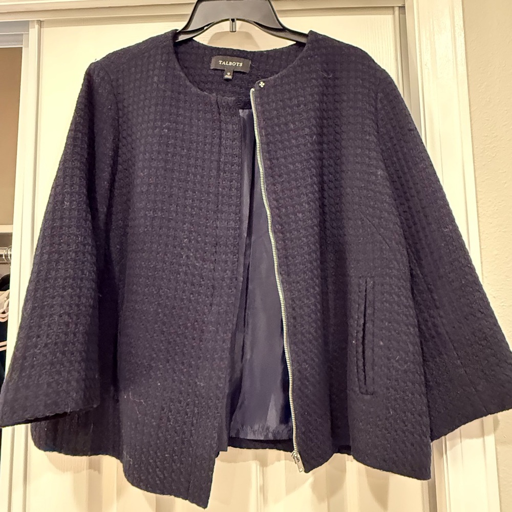 Talbots Women's Textured Navy Blazer